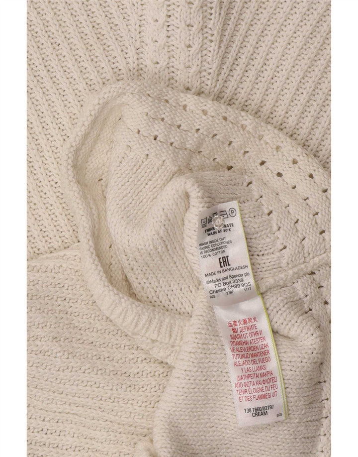 Suéter feminino Marks & Spencer com gola canoa UK 14 médio off white