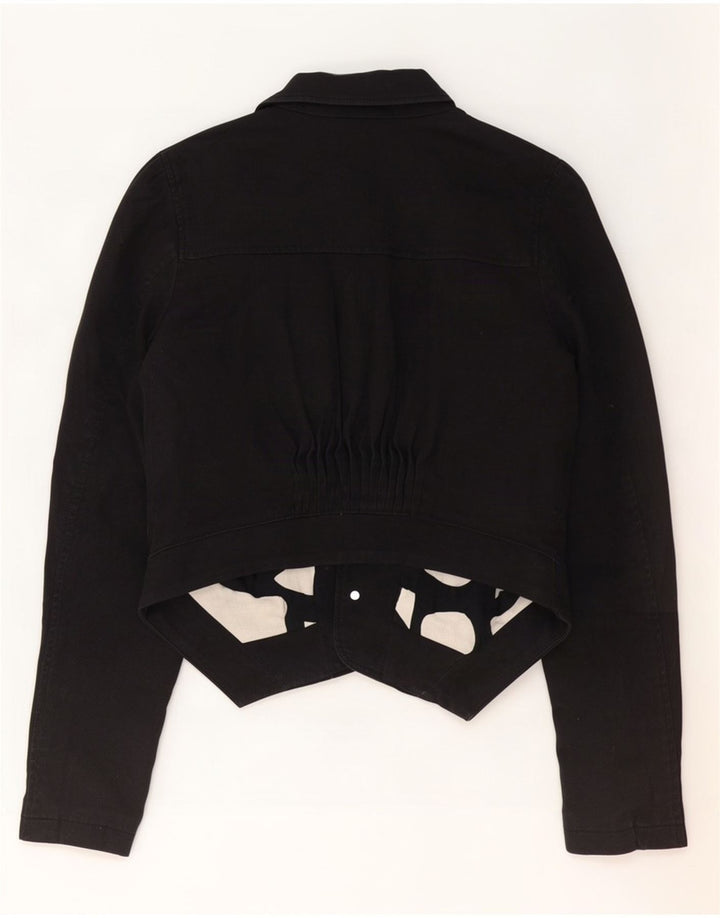 Jaqueta Bolero feminina Armani Exchange com 3 botões Reino Unido 14 grande algodão preto