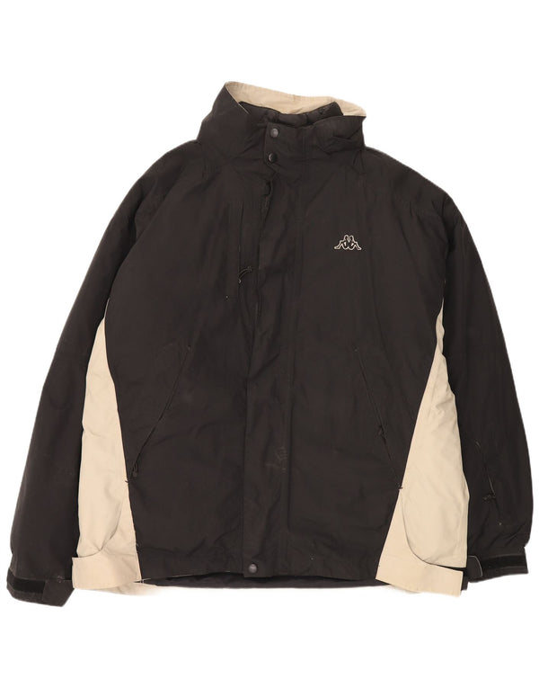 Jaqueta corta-vento masculina Kappa UK 44 2XL preta Colourblock poliamida