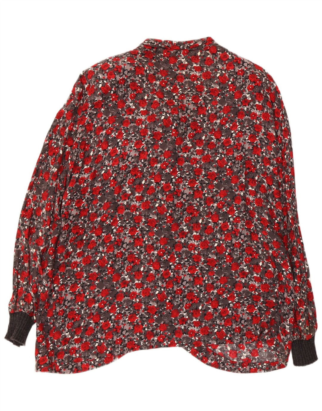 Blusa feminina Premode com gravata frontal UK 18 XL vermelho floral