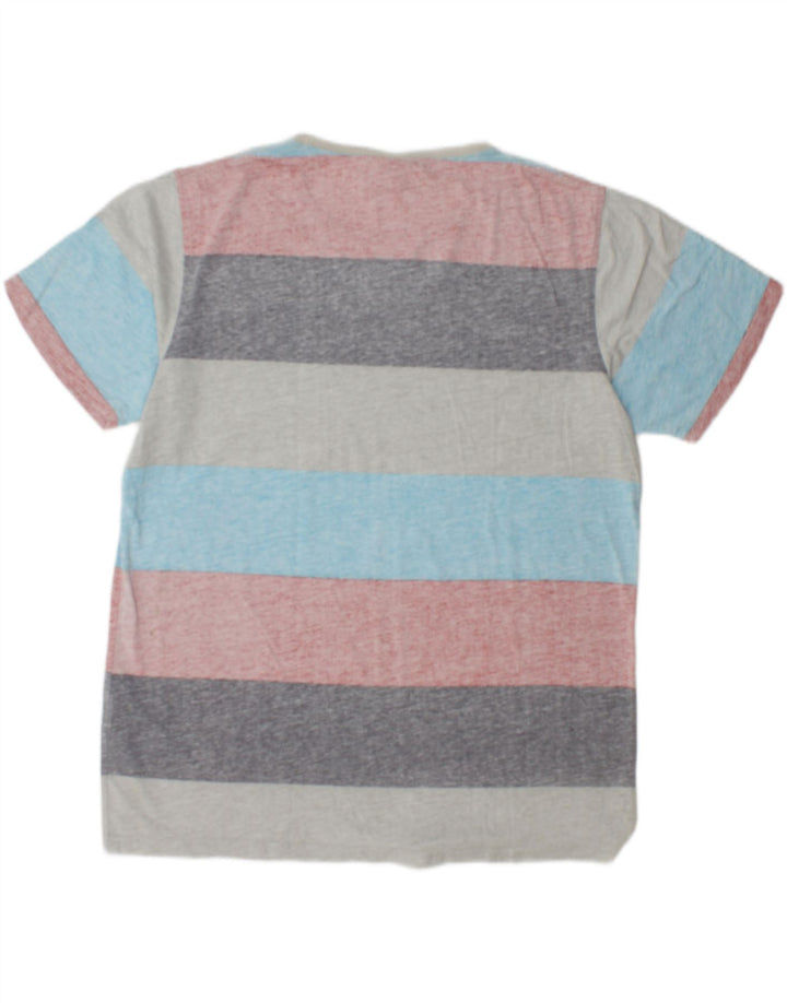 Animal Camiseta Masculina Top Grande Algodão Listrado Multicolorido