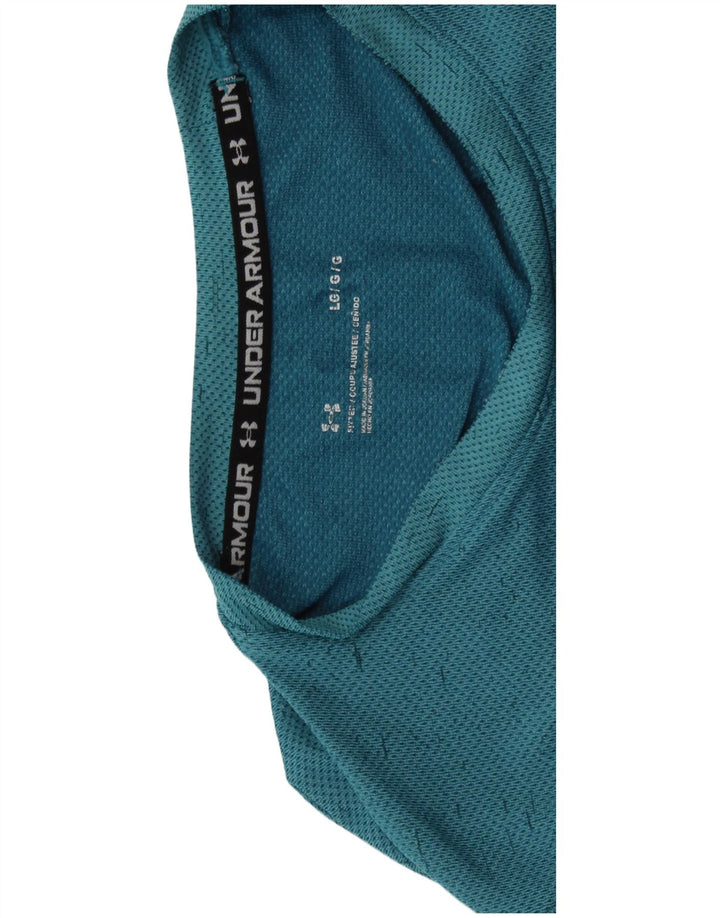 Camiseta masculina UNDER ARMOUR grande manchada azul