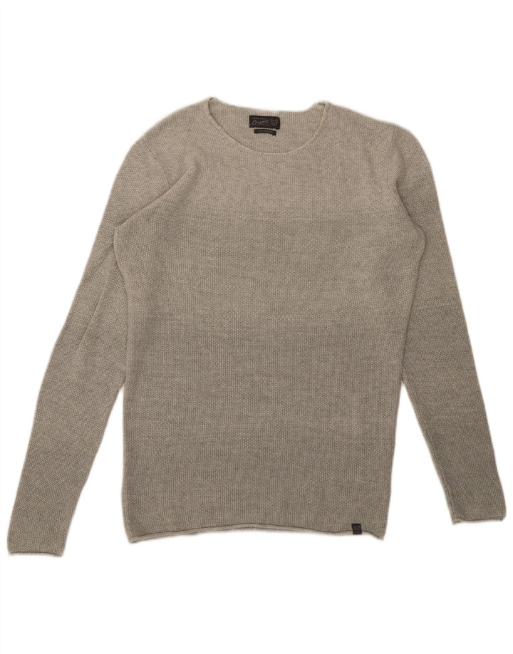 Suéter masculino Jack & Jones com gola redonda e algodão cinza médio
