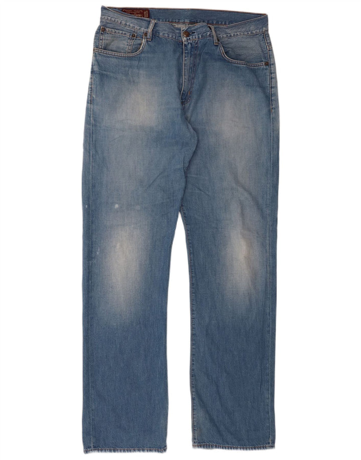 Marlboro Classics Mens Straight Jeans W36 L34 Azul Algodão