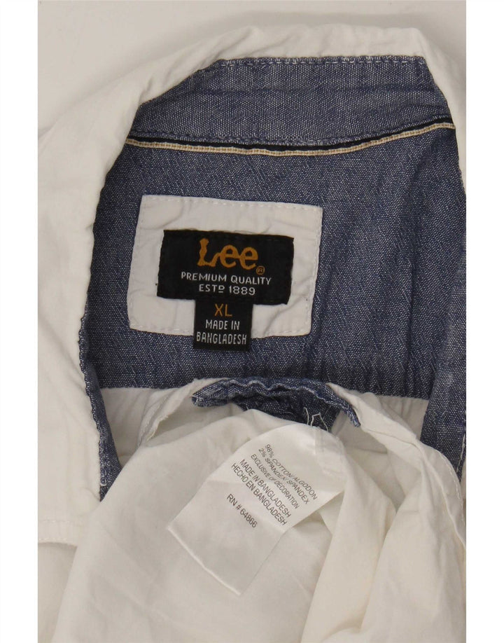 Camisa masculina de manga curta Lee XL algodão branco