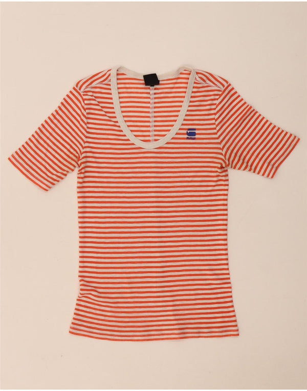 Camiseta feminina G-Star UK 4 XS listrada vermelha