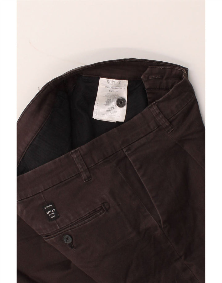 REPLAY Mens Slim Chino Trousers W29 L27 Brown Cotton Vintage Replay and Second-Hand Replay from Messina Hembry 