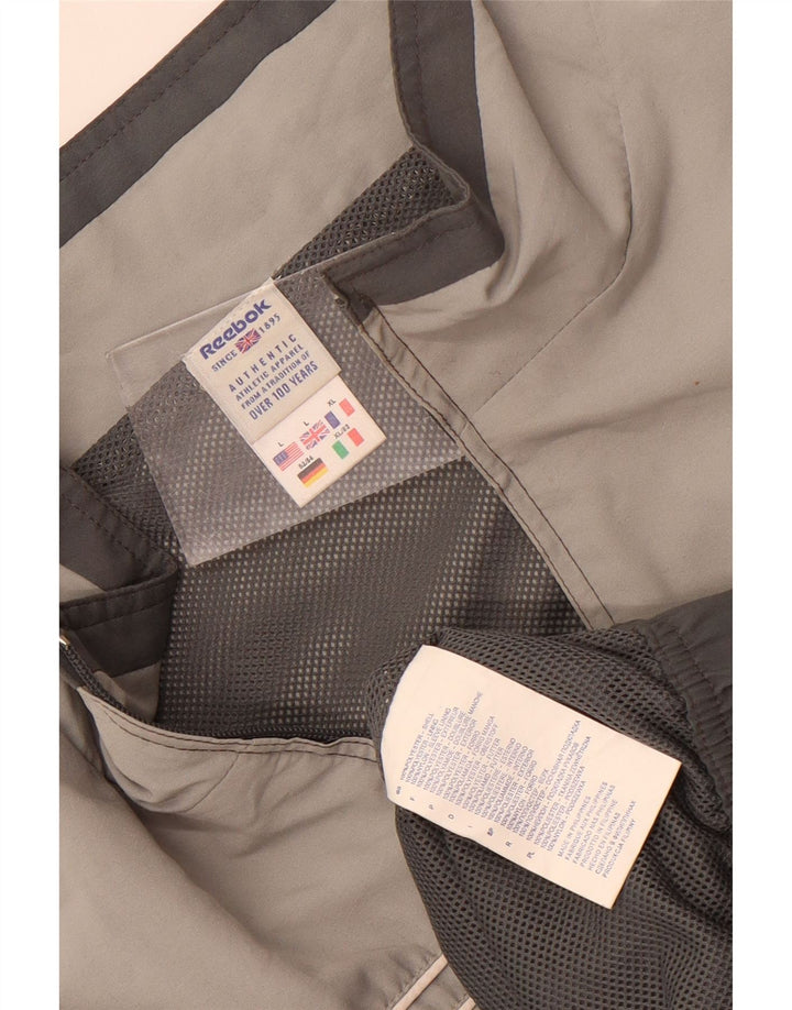 Jaqueta masculina Reebok Graphic Tracksuit Top grande cinza colorblock poliéster