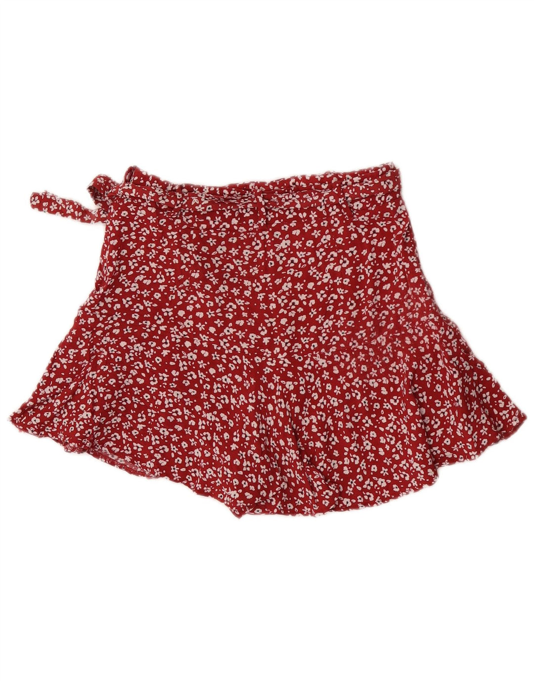 Mini saia feminina Zara XS W24 floral vermelho