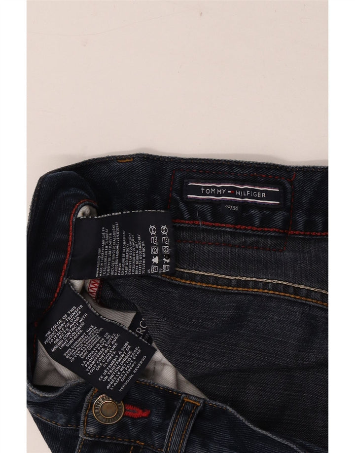 Tommy Hilfiger Masculino Slim Jeans W33 L31 Azul Marinho Algodão