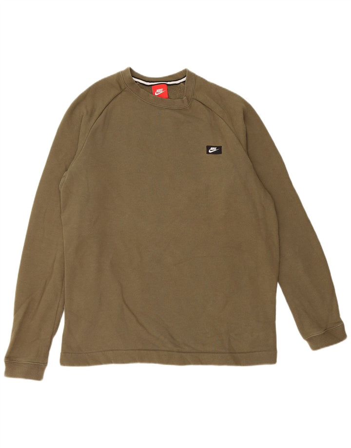 Moletom masculino NIKE Jumper médio cáqui algodão