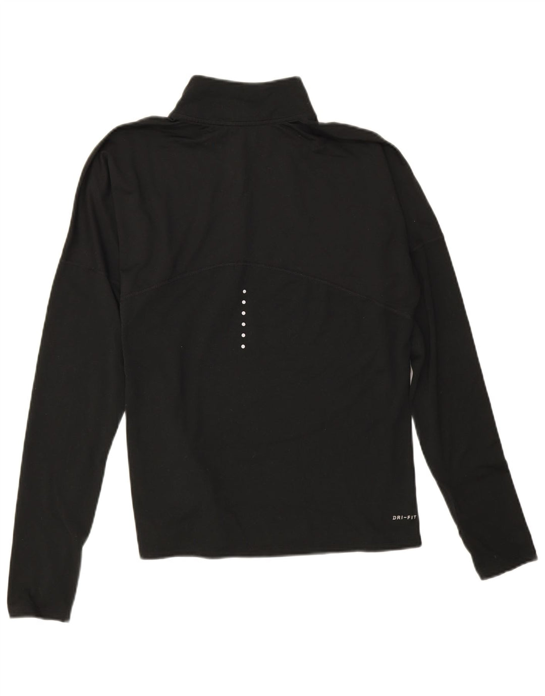 Nike Womens Dri Fit Zip Neck Pullover Treino Top Reino Unido 14 Médio Preto