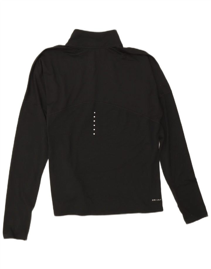 Nike Womens Dri Fit Zip Neck Pullover Treino Top Reino Unido 14 Médio Preto