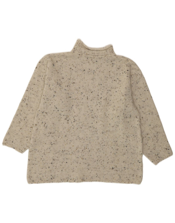 Suéter feminino VINTAGE com gola tartaruga Reino Unido 18 XL cinza manchado acrílico