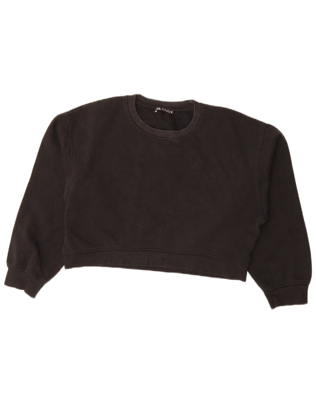 Zara Womens Crop Oversized Moletom Jumper Reino Unido 14 Grande Preto