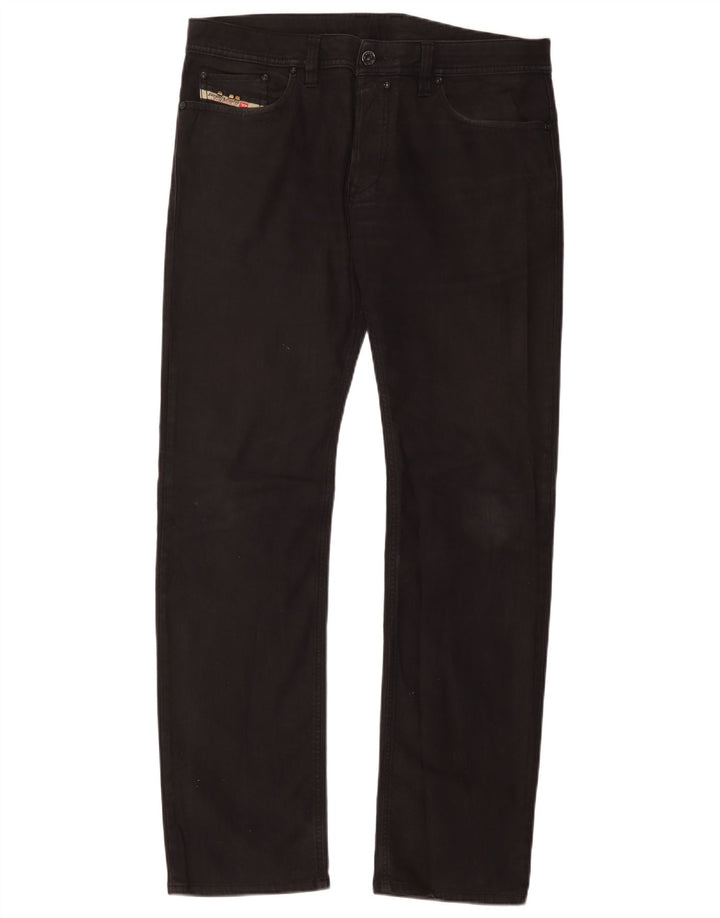 Diesel Mens Jeans Slim W34 L34 Algodão Preto