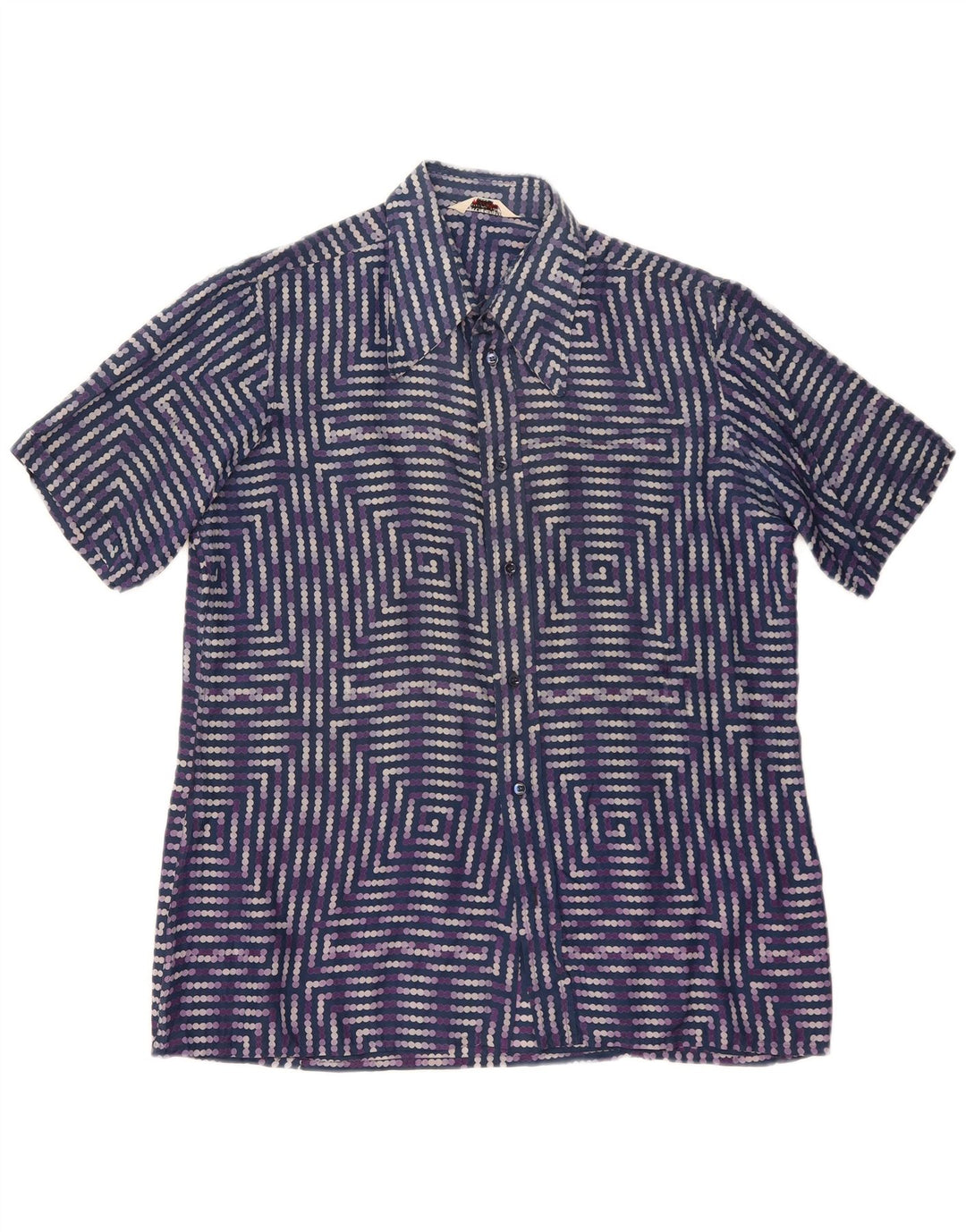 Camisa masculina de manga curta PANCALDI XL azul geométrica