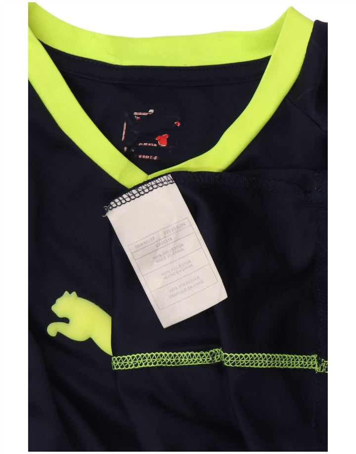 Camiseta feminina PUMA com estampa gráfica média azul marinho poliéster