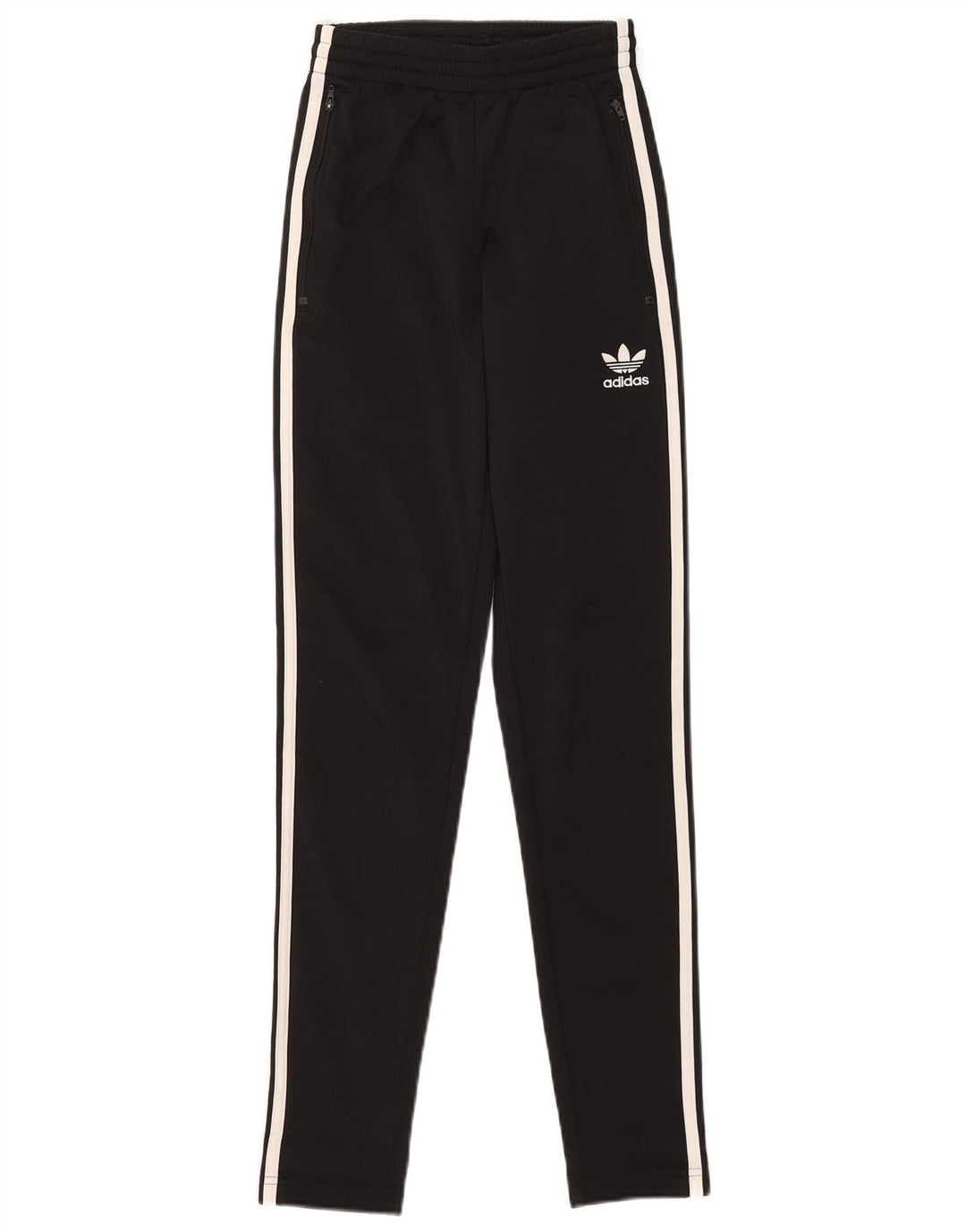 Calças de treino femininas Adidas UK 4 XS poliéster preto