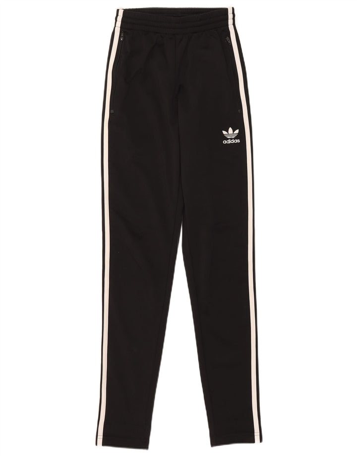 Calças de treino femininas Adidas UK 4 XS poliéster preto