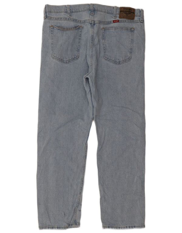 Wrangler Mens Straight Jeans W36 L29 Azul Algodão