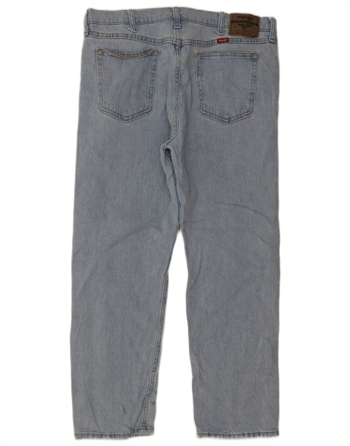 Wrangler Mens Straight Jeans W36 L29 Azul Algodão