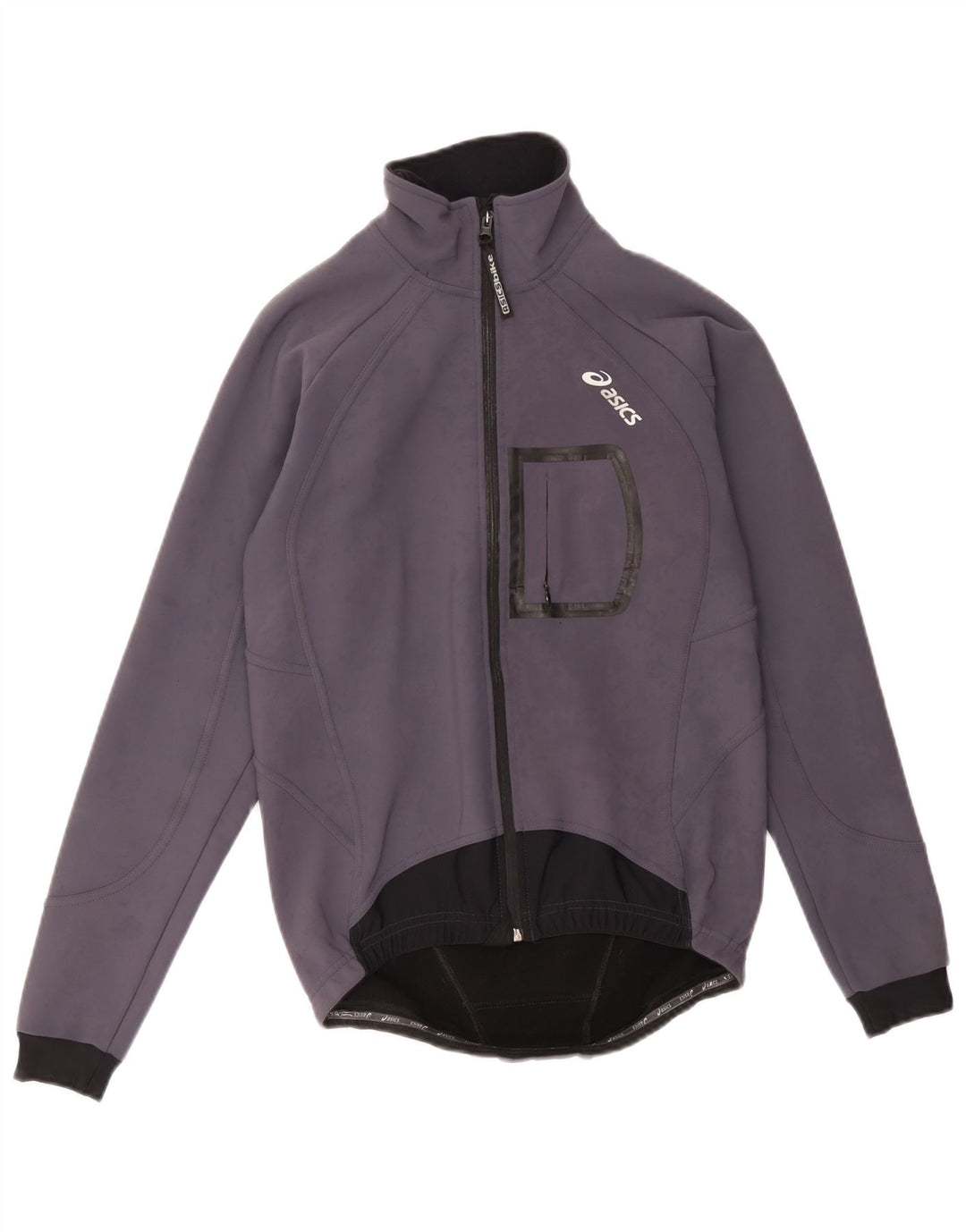 Asics Mens Graphic Tracksuit Top Jaqueta Pequena Cinza Colourblock Poliéster