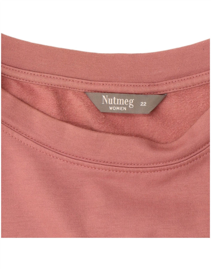 Suéter feminino VINTAGE de grandes dimensões UK 22 3XL poliéster rosa