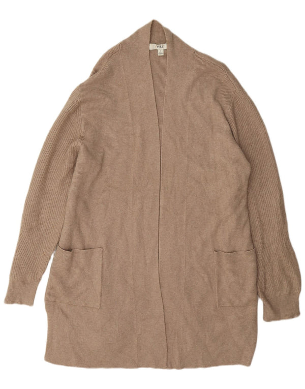 Marks & Spencer Suéter feminino Longline Open Cardigan Reino Unido 18 XL Bege