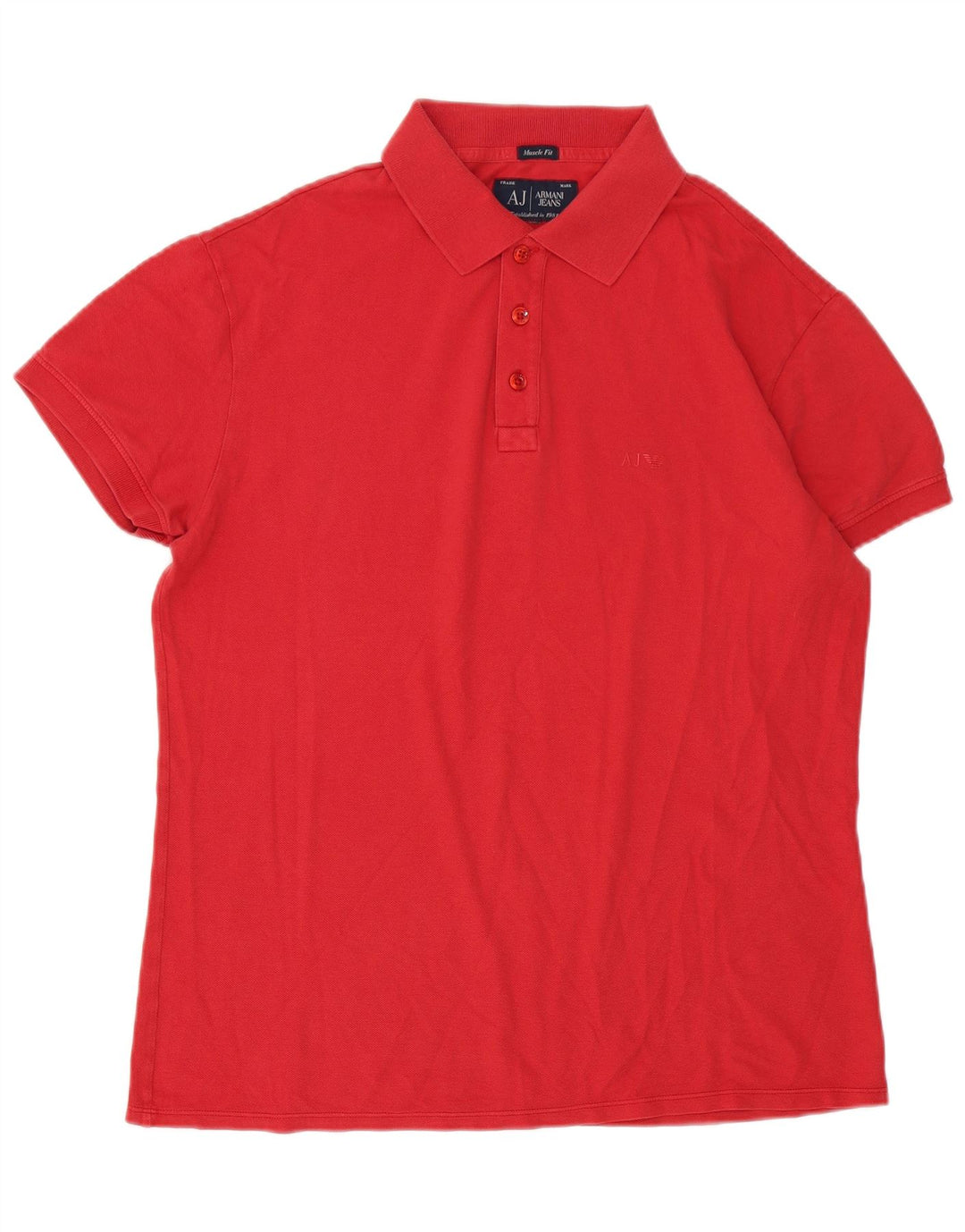Camisa polo masculina Armani Jeans Muscle grande vermelha