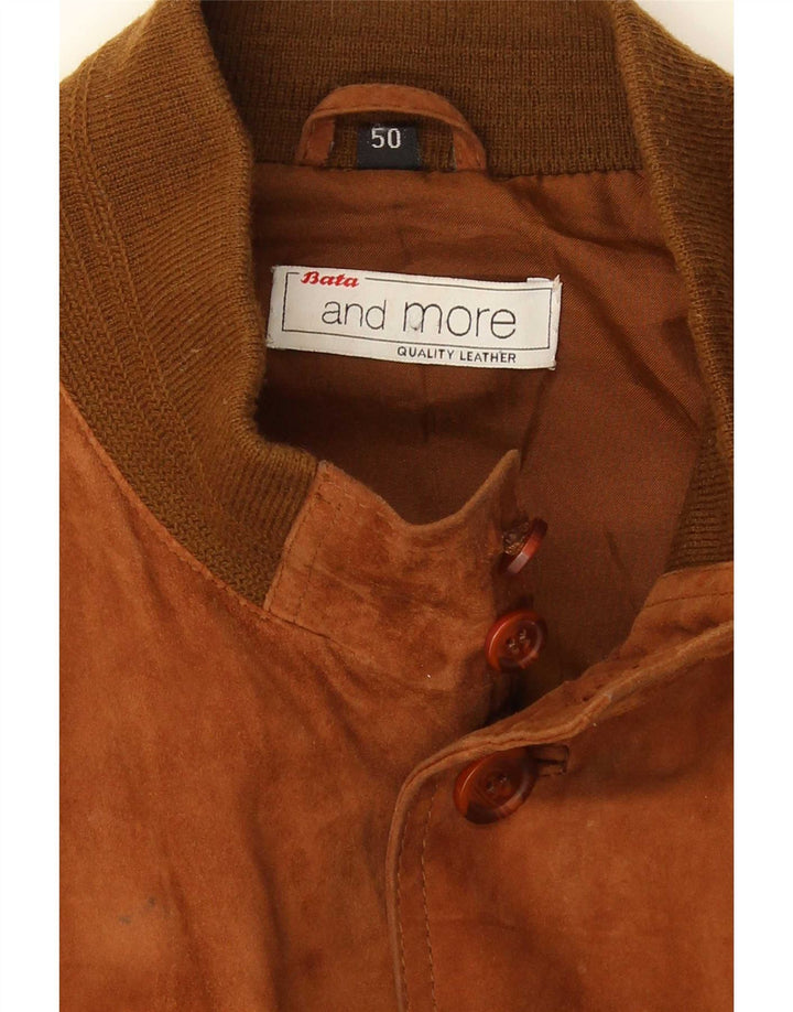 Bata e mais jaqueta bomber masculina de camurça IT 50 grande couro marrom