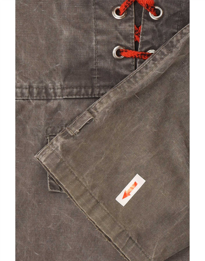Jaqueta Anorak masculina vintage com capuz Reino Unido 36 cinza pequeno