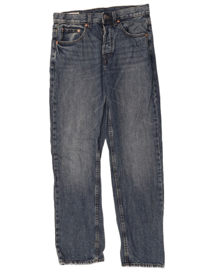Zara Mens Straight Jeans EU 38 Pequeno W30 L31 Azul