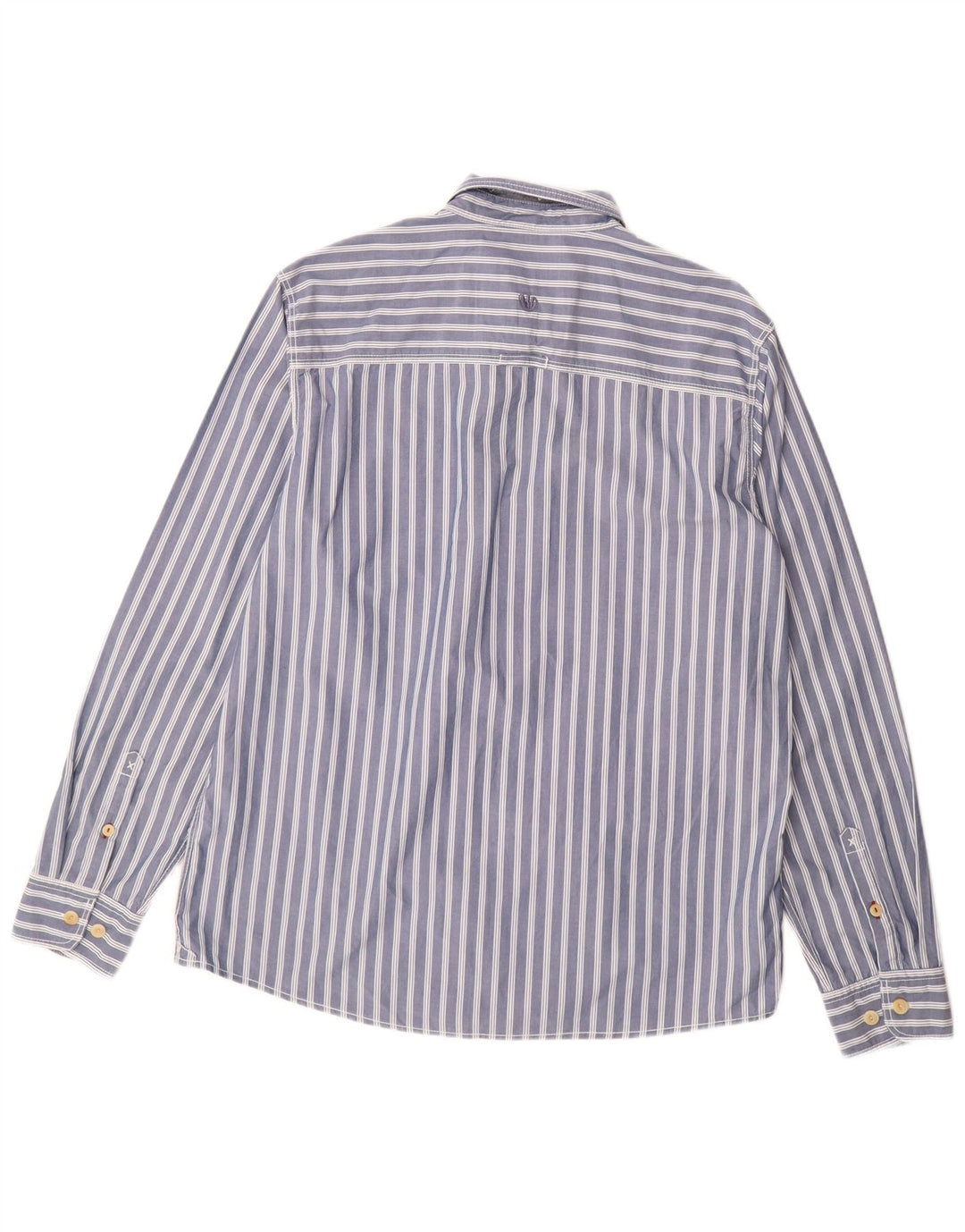 Camisa masculina Fat Face grande algodão listrado azul