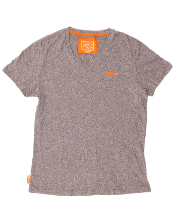 Camiseta masculina SUPERDRY Top cinza médio algodão