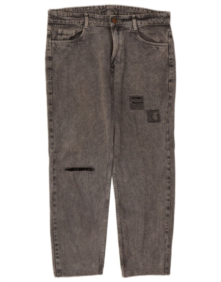 Calça jeans masculina CALVIN KLEIN desgastada W34 L25 cinza