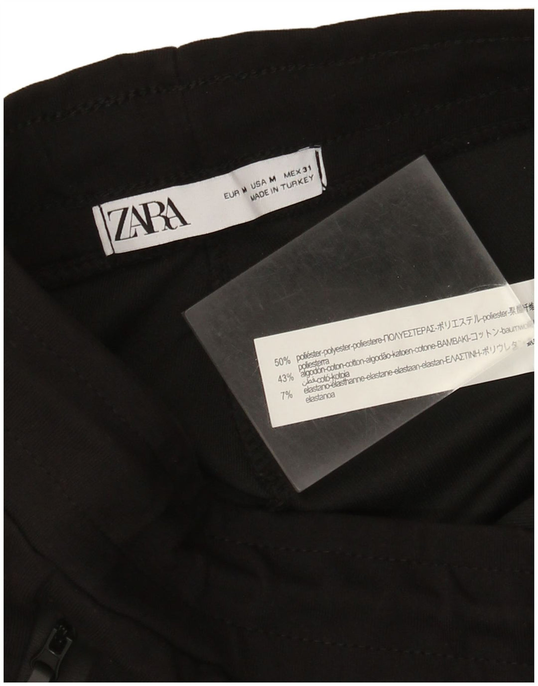 Calça de treino feminina Zara médio preto poliéster