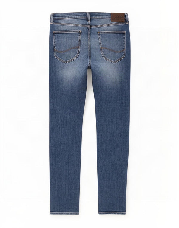 Lee Mens Luke Slim Fit Jeans Cônicos W36 L32 Azul Algodão
