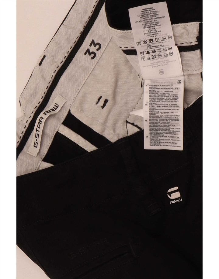 G-Star Mens Chino Shorts W33 Médio Algodão Preto
