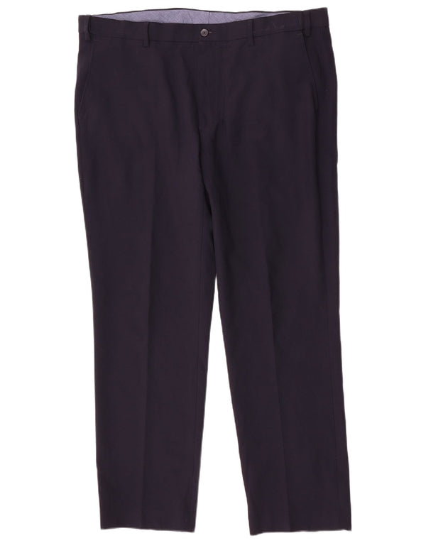 Calça masculina reta regular Marks & Spencer W40 L31 azul marinho