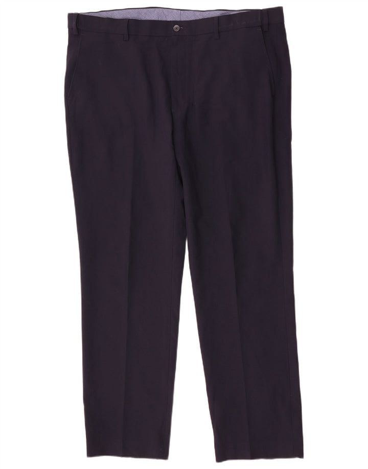 Calça masculina reta regular Marks & Spencer W40 L31 azul marinho