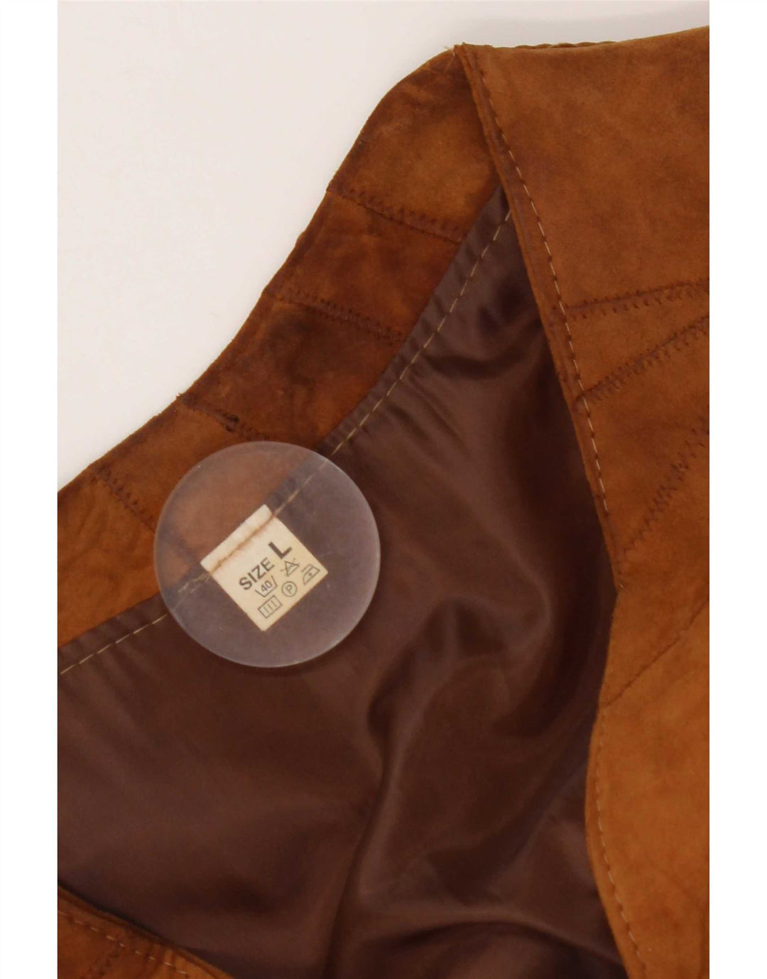 Colete de camurça masculino vintage grande couro marrom patchwork