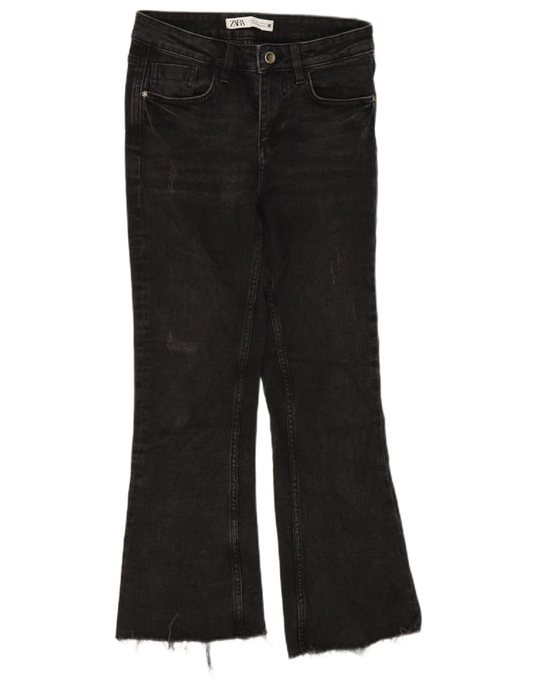 Zara Calça Jeans Feminina Crop Bootcut EU 34 2XS W24 L25 Cinza