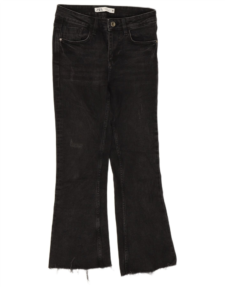 Zara Calça Jeans Feminina Crop Bootcut EU 34 2XS W24 L25 Cinza