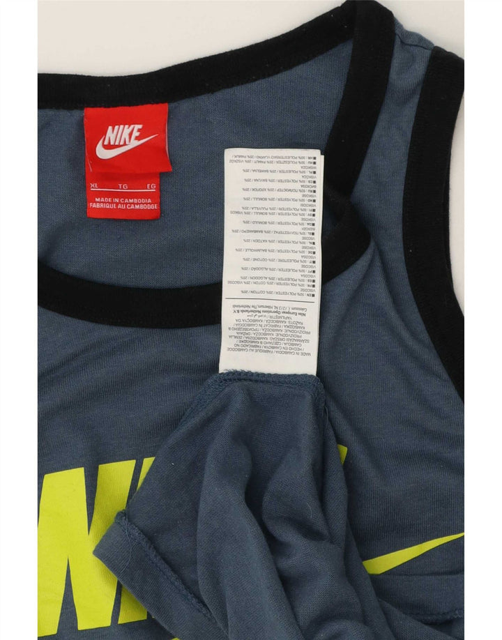 Colete gráfico masculino Nike XL azul algodão