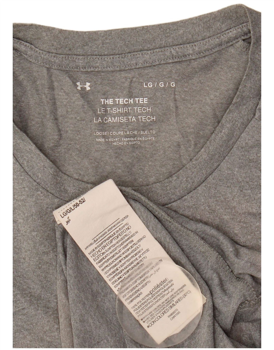 Camiseta masculina Under Armour grande poliéster manchado cinza