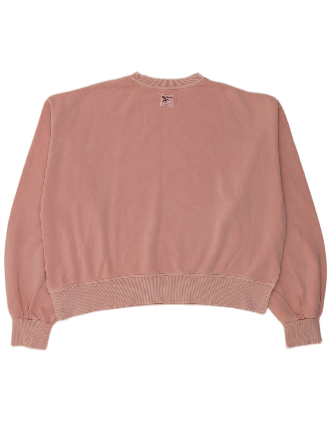 Reebok Womens Crop Oversized Moletom Jumper UK 14 Médio Algodão Rosa