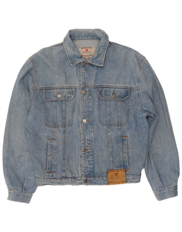 Jaqueta jeans masculina vintage UK 40 grande azul