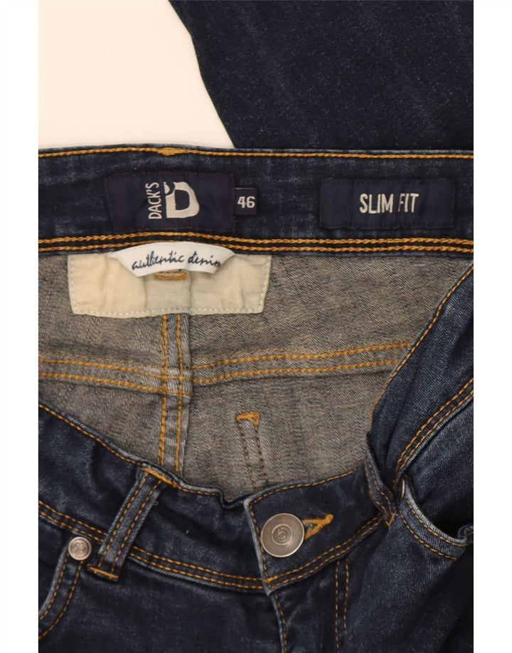 Dack's Mens Slim Jeans IT 46 Pequeno W30 L29 Azul Marinho Algodão