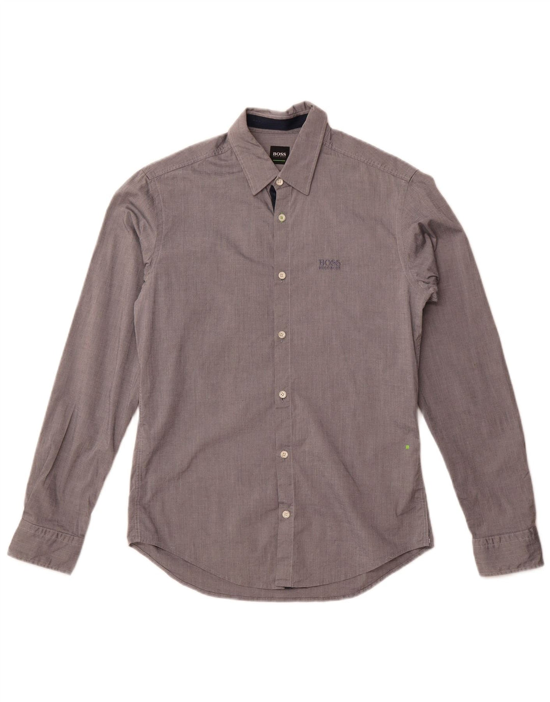 Camisa masculina Hugo Boss Regular Fit pequena algodão cinza